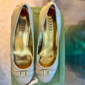 Lauren Ralph Lauren Beige Peep Toe Heels